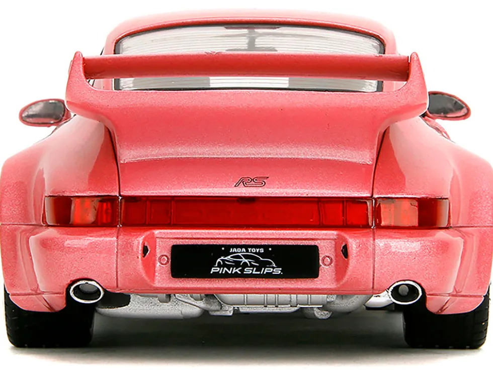 Porsche 911 Carrera RS (964) Pink Metallic with White Stripes "Pink Slips" Series 1/18 Diecast Model Car by Jada