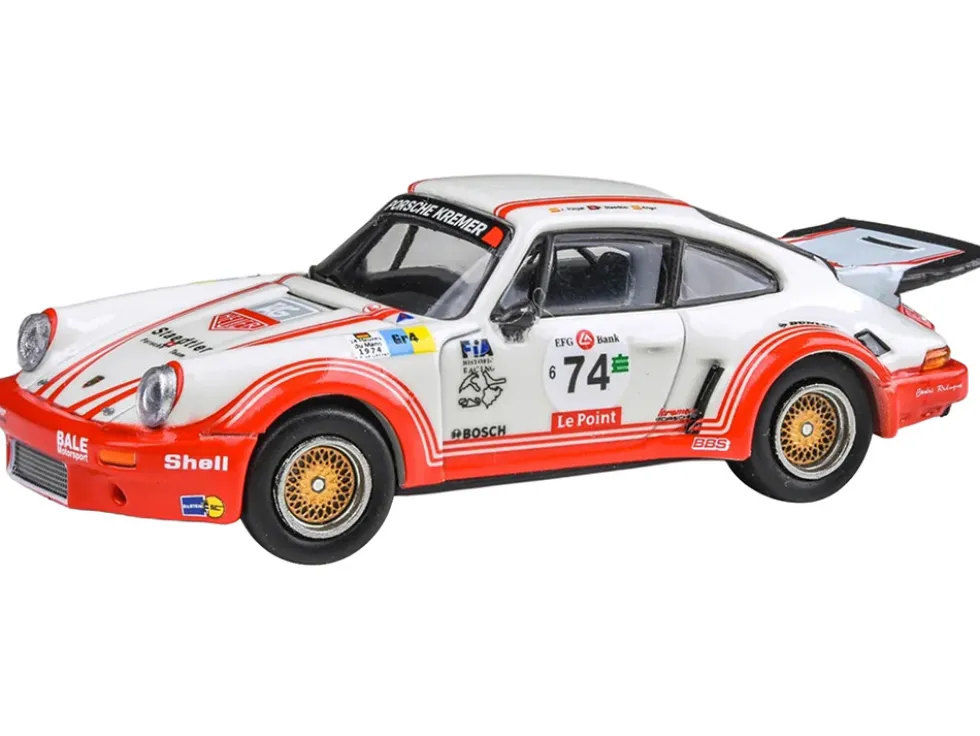 Porsche 911 Carrera RSR 3.0 #74 "Aurora Racing" White with Red Stripes 1/64 Diecast Model Car by Paragon Models