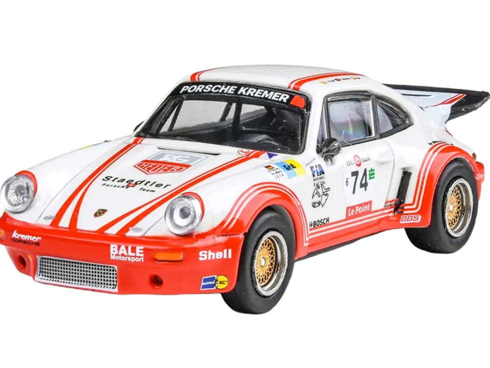 Porsche 911 Carrera RSR 3.0 #74 "Aurora Racing" White with Red Stripes 1/64 Diecast Model Car by Paragon Models