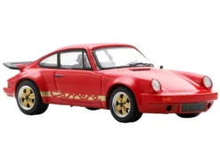 1974 Porsche 911 Carrera RS 3.0 Red with Gold Stripes 1/64 Model Car by Spark