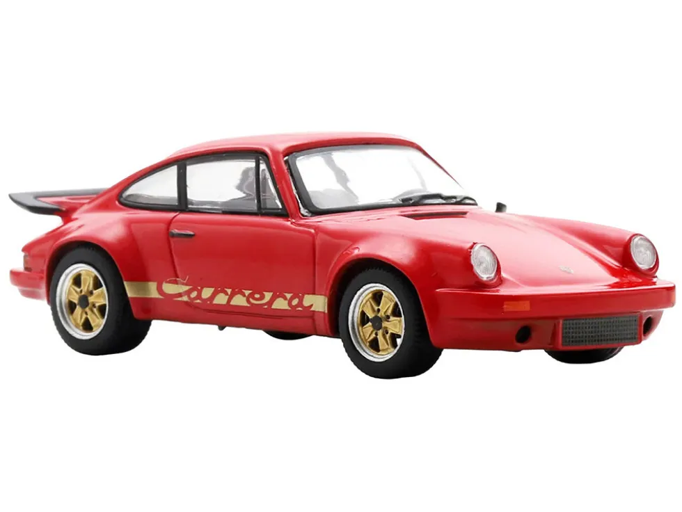 1974 Porsche 911 Carrera RS 3.0 Red with Gold Stripes 1/64 Model Car by Spark