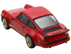 1974 Porsche 911 Carrera RS 3.0 Red with Gold Stripes 1/64 Model Car by Spark