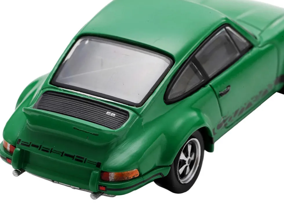 1973 Porsche 911 Carrera RSR 2.8 Green with Black Stripes 1/64 Model Car by Spark