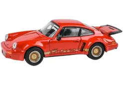 Porsche 911 Carrera RSR 3.0 Guards Red with Gold Stripes and Wheels 1/64 Diecast Model Car by Paragon Models