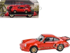 Porsche 911 Carrera RSR 3.0 Guards Red with Gold Stripes and Wheels 1/64 Diecast Model Car by Paragon Models