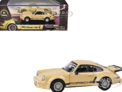Porsche 911 Carrera RSR 3.0 Sahara Beige with Black Stripes 1/64 Diecast Model Car by Paragon Models
