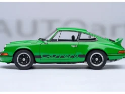 Porsche 911 Carrera 2.7 RS Viper Green with Black Stripes and Wheels 1/18 Model Car by Autoart