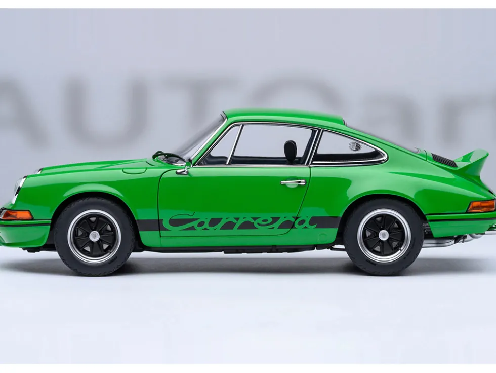 Porsche 911 Carrera 2.7 RS Viper Green with Black Stripes and Wheels 1/18 Model Car by Autoart