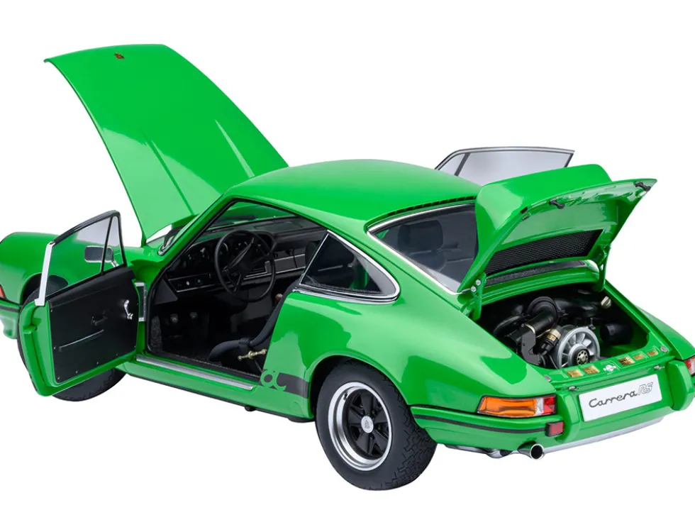 Porsche 911 Carrera 2.7 RS Viper Green with Black Stripes and Wheels 1/18 Model Car by Autoart