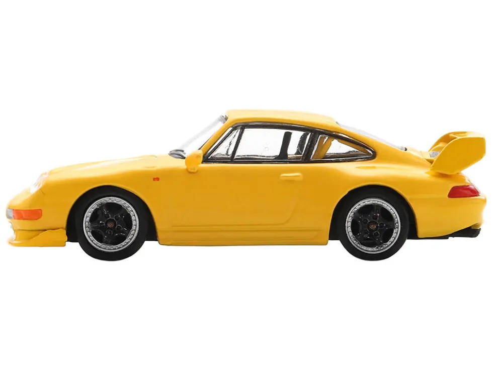 1995 Porsche 911 Carrera RS 3.8 Yellow 1/64 Model Car by Spark