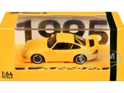 1995 Porsche 911 Carrera RS 3.8 Yellow 1/64 Model Car by Spark