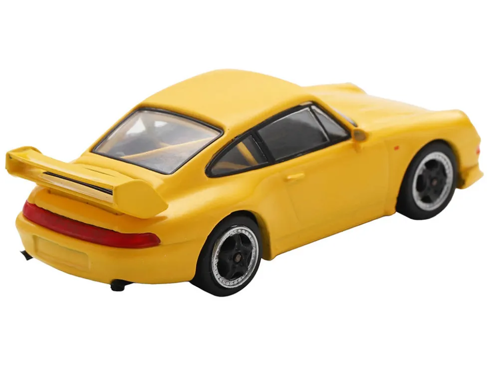 1995 Porsche 911 Carrera RS 3.8 Yellow 1/64 Model Car by Spark