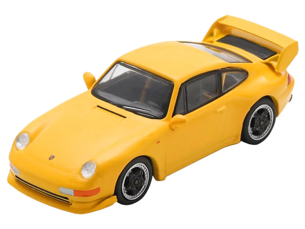 1995 Porsche 911 Carrera RS 3.8 Yellow 1/64 Model Car by Spark