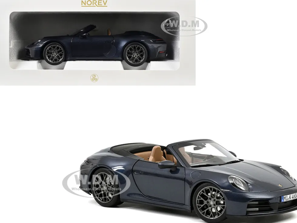 2024 Porsche 911 Carrera S Cabriolet Yachting Blue Metallic 1/18 Diecast Model Car by Norev