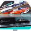 Porsche Cayenne Black and Car Trailer Tow & Go 1/64 Diecast Model Maisto 15368-L