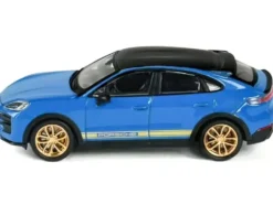 Porsche Cayenne Turbo GT Blue with Black Top and Gold Stripes 1/64 Diecast Model Car by Trends Hobby