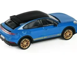 Porsche Cayenne Turbo GT Blue with Black Top and Gold Stripes 1/64 Diecast Model Car by Trends Hobby