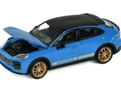 Porsche Cayenne Turbo GT Blue with Black Top and Gold Stripes 1/64 Diecast Model Car by Trends Hobby