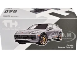 Porsche Cayenne Turbo GT Gray with Black Top and Gold Stripes 1/64 Diecast Model Car by Trends Hobby
