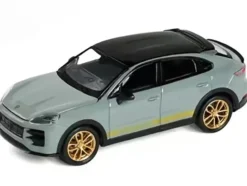 Porsche Cayenne Turbo GT Gray with Black Top and Gold Stripes 1/64 Diecast Model Car by Trends Hobby