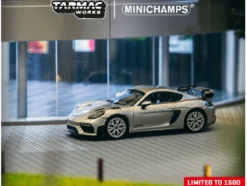 Porsche Cayman GT4 RS GT Silver Metallic Collab64 Series 1/64 Diecast Model Car Tarmac Works T64MC-004-SL)