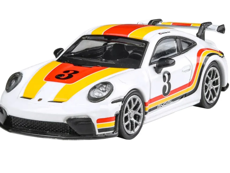 2025 Porsche 911 GT3 (992.2) #3 "Andial Livery" White with Stripes 1/64 Diecast Model Car by Paragon Models