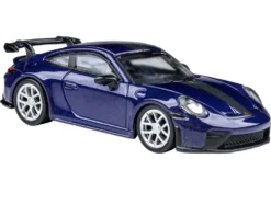2025 Porsche 911 GT3 (992.2) Gentian Blue Metallic with Carbon Stripe 1/64 Diecast Model Car by Paragon Models