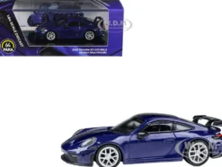 2025 Porsche 911 GT3 (992.2) Gentian Blue Metallic with Carbon Stripe 1/64 Diecast Model Car by Paragon Models