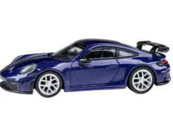 2025 Porsche 911 GT3 (992.2) Gentian Blue Metallic with Carbon Stripe 1/64 Diecast Model Car by Paragon Models