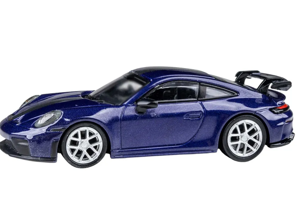 2025 Porsche 911 GT3 (992.2) Gentian Blue Metallic with Carbon Stripe 1/64 Diecast Model Car by Paragon Models