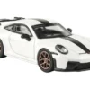 2025 Porsche 911 GT3 (992.2) Grand Prix White with Carbon Stripe 1/64 Diecast Model Car by Paragon Models