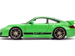 Porsche 911 GT3 (997) Green with Black Accents "Fast X" (2023) Movie "25 Years of Fast & Furious" Series 1/24 Diecast Model Car by Jada