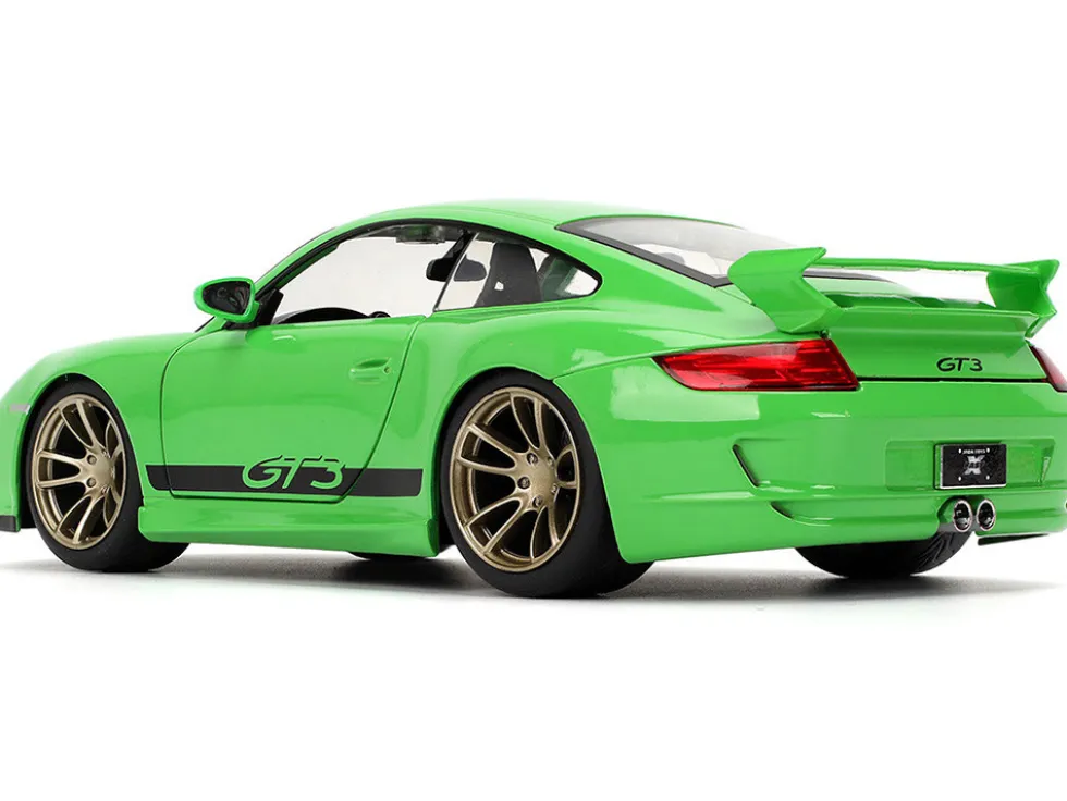 Porsche 911 GT3 (997) Green with Black Accents "Fast X" (2023) Movie "25 Years of Fast & Furious" Series 1/24 Diecast Model Car by Jada