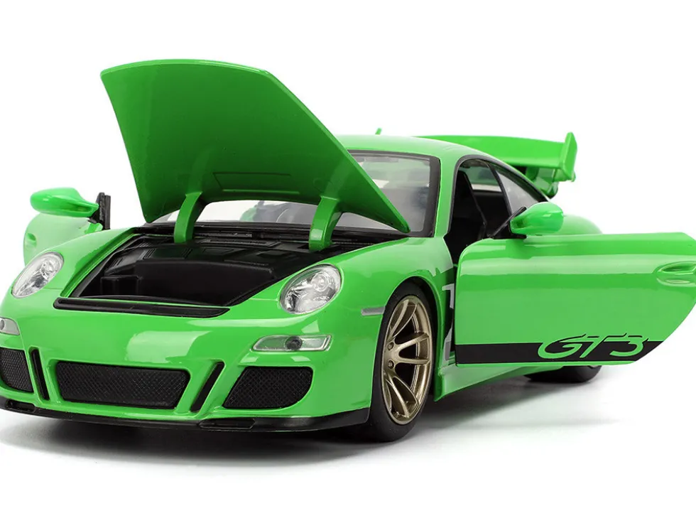 Porsche 911 GT3 (997) Green with Black Accents "Fast X" (2023) Movie "25 Years of Fast & Furious" Series 1/24 Diecast Model Car by Jada