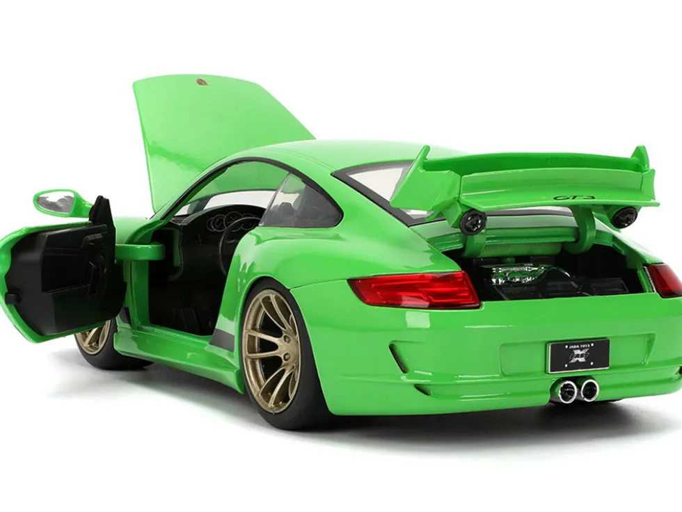 Porsche 911 GT3 (997) Green with Black Accents "Fast X" (2023) Movie "25 Years of Fast & Furious" Series 1/24 Diecast Model Car by Jada