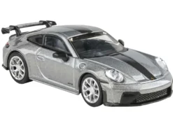 2025 Porsche 911 GT3 (992.2) GT Silver Metallic with Carbon Stripe 1/64 Diecast Model Car by Paragon Models