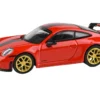 2025 Porsche 911 GT3 (992.2) Guards Red with Carbon Stripe and Gold Wheels 1/64 Diecast Model Car by Paragon Models