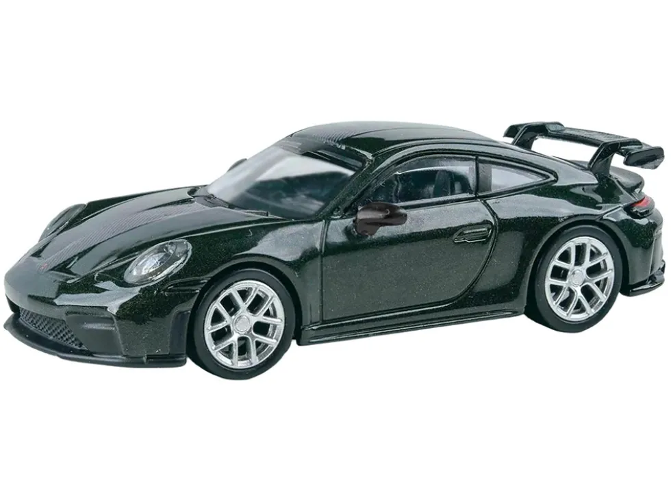 2025 Porsche 911 GT3 (992.2) Oak Green Metallic Neo with Carbon Stripe 1/64 Diecast Model Car by Paragon Models