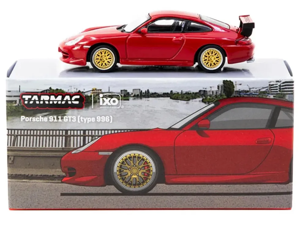 Porsche 911 GT3 (996) Red "Global64" Series 1/64 Diecast Model by Tarmac Works