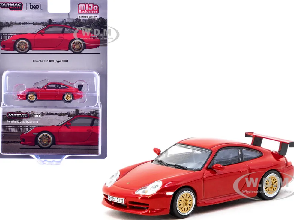 Porsche 911 GT3 (996) Red "Global64" Series 1/64 Diecast Model by Tarmac Works