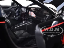 Porsche 911 GT3 RS (992) Black with Silver Hood and Graphics and Darth Vader Figure 