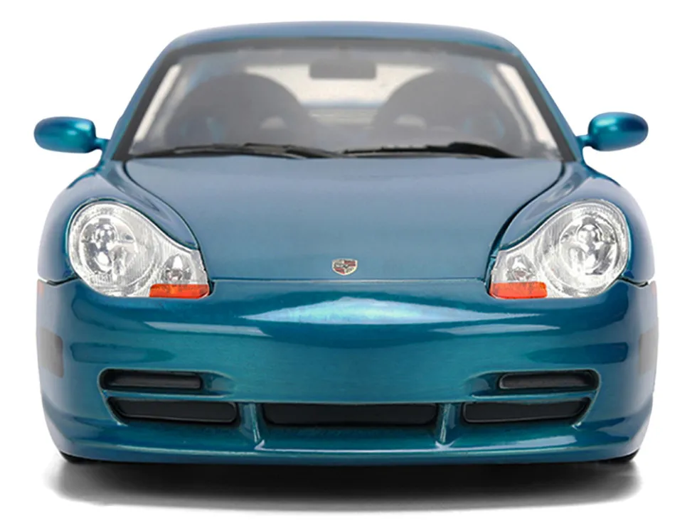 Porsche 911 GT3 RS (996) Blue Color Brush Finish "Fast Five" (2011) Movie "25 Years of Fast & Furious" Series 1/24 Diecast Model Car by Jada