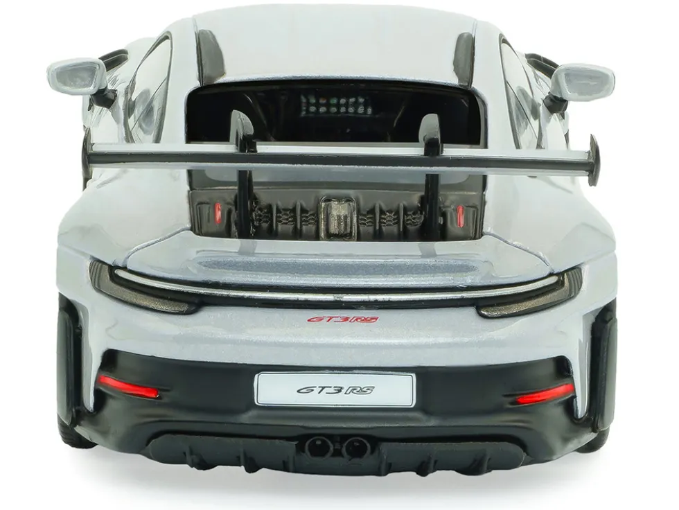 2023 Porsche 911 (992) GT3 RS Ice Gray Metallic with Pyro Red Stripes 1/43 Diecast Model Car by Solido