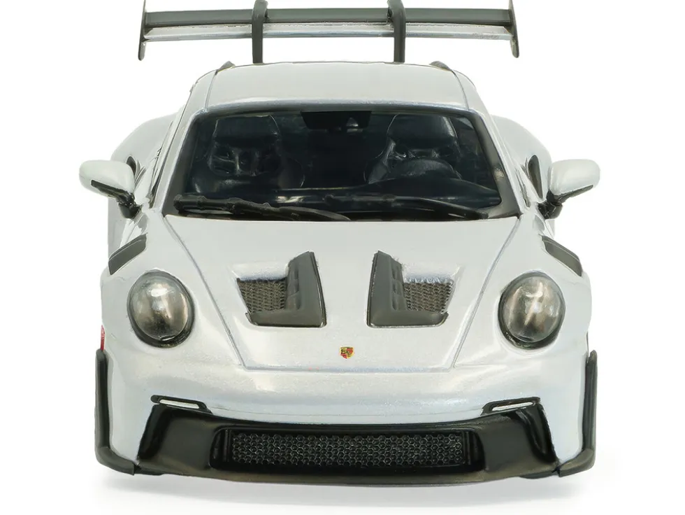 2023 Porsche 911 (992) GT3 RS Ice Gray Metallic with Pyro Red Stripes 1/43 Diecast Model Car by Solido