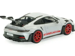2023 Porsche 911 (992) GT3 RS Ice Gray Metallic with Pyro Red Stripes 1/43 Diecast Model Car by Solido