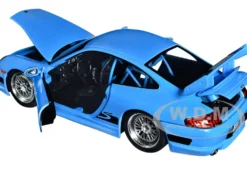 Porsche 911 GT3 RS Light Blue Black Accents Fast & Furious Movie 1/24 Diecast Model Car Jada 33667