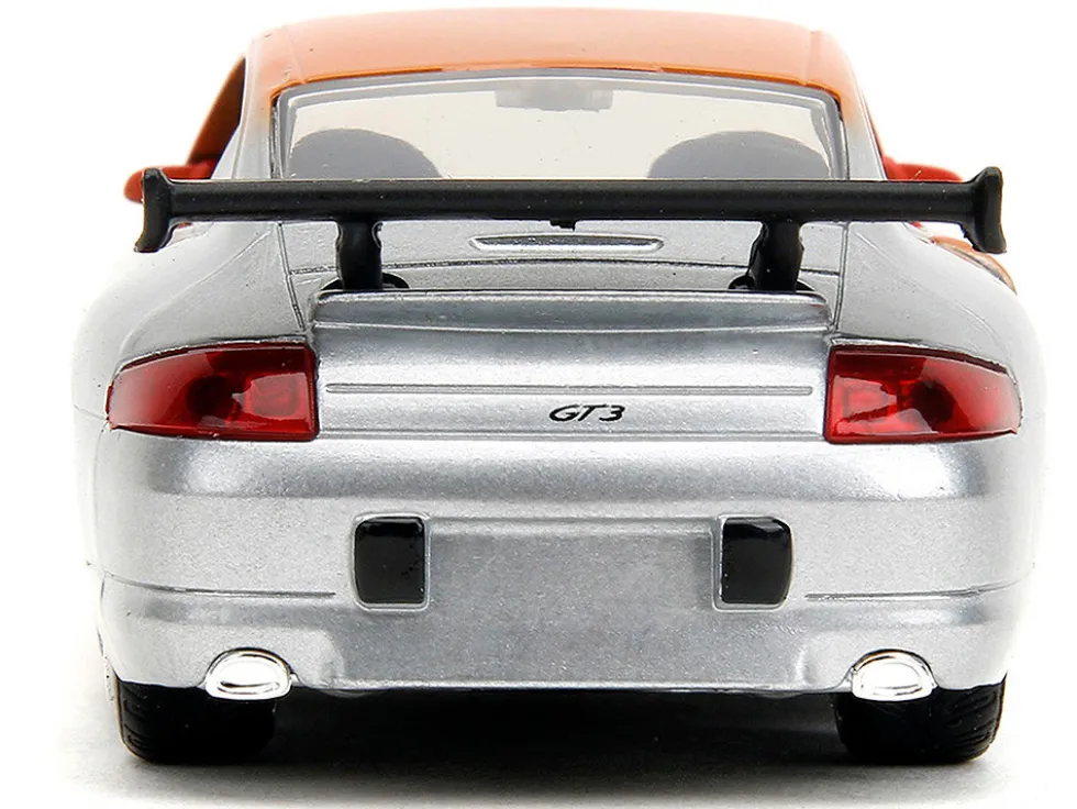 Porsche 911 GT3 RS Matt Orange and Silver Metallic Pink Slips Series 1/32 Diecast Model Car Jada 34663