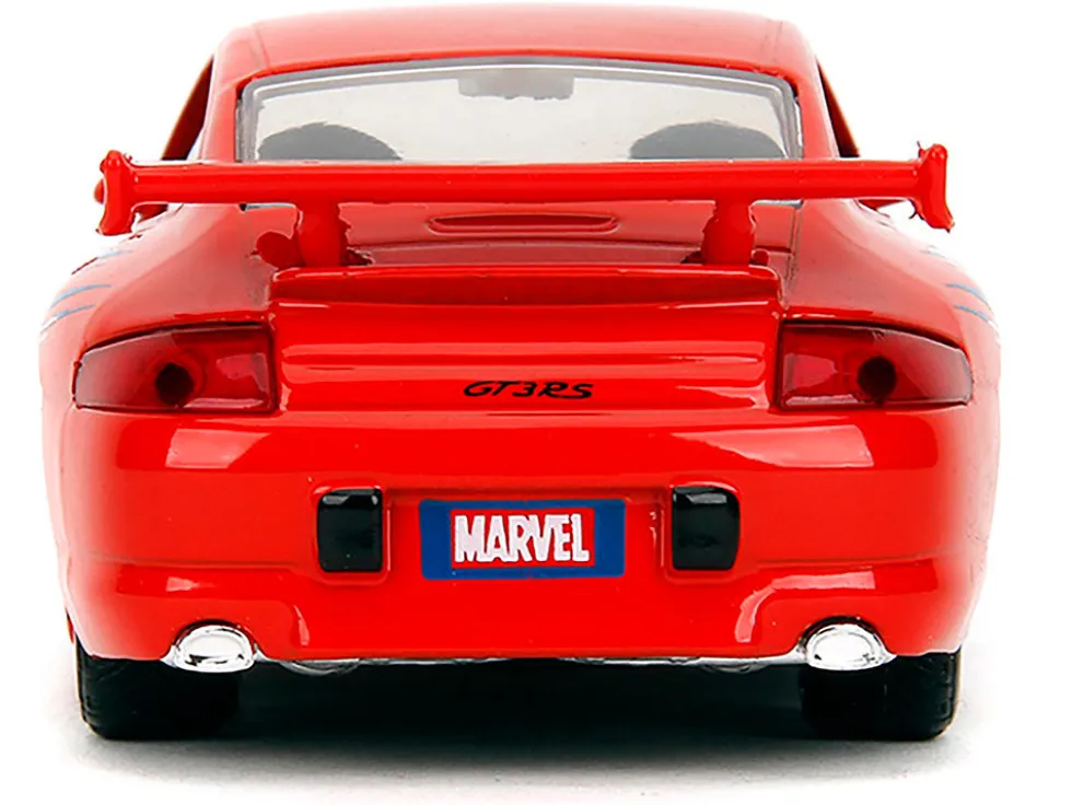Porsche 911 GT3 RS (996) Red with Graphics "Marvel's Spider-Man" 1/32 Diecast Model Car by Jada