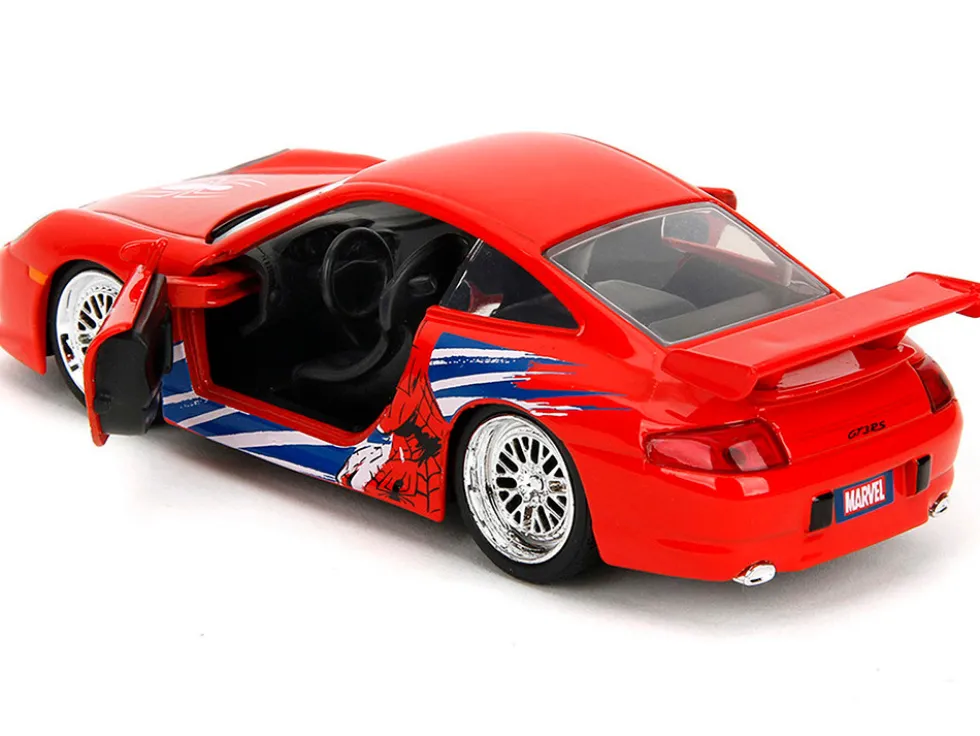 Porsche 911 GT3 RS (996) Red with Graphics "Marvel's Spider-Man" 1/32 Diecast Model Car by Jada