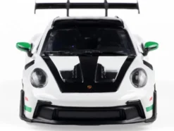 2023 Porsche 911 (992) GT3 RS "Tribute to Carrera RS Package" White with Green Stripes and Black Hood and Top 1/43 Diecast Model Car by Solido